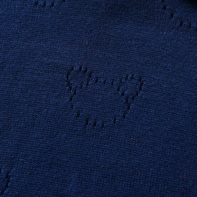 Enterizo Tejido para Bebé Osito en Algodón y Lana Azul Oscuro - Image 4