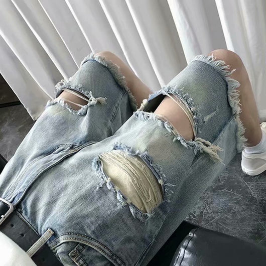 Shorts Vaqueros Rotos Ultraligeros para Hombre - Estilo Verano - Image 11