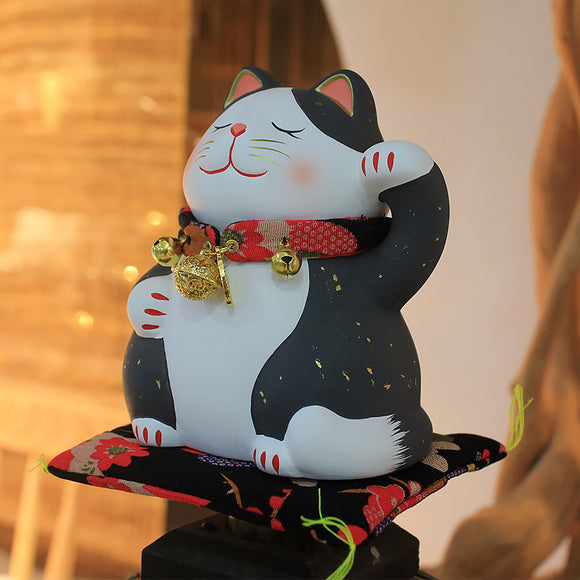 Gato de la Suerte Japonés - Decoración Cerámica Maneki-neko para el Hogar