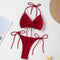 Bikini Deportivo con Encaje y Amarre Frontal - Diseño Sensual y Elegante