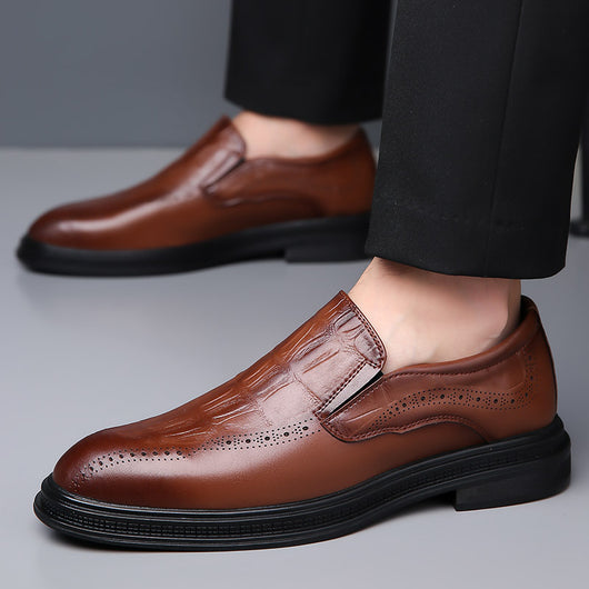 Zapatos de Cuero Puntiagudos Estilo Británico para Hombre - Image 5
