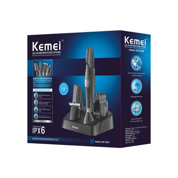 Cortadora de Cabello Eléctrica 5029 Multifunción Lavable - Kit Completo para Barbería y Hogar