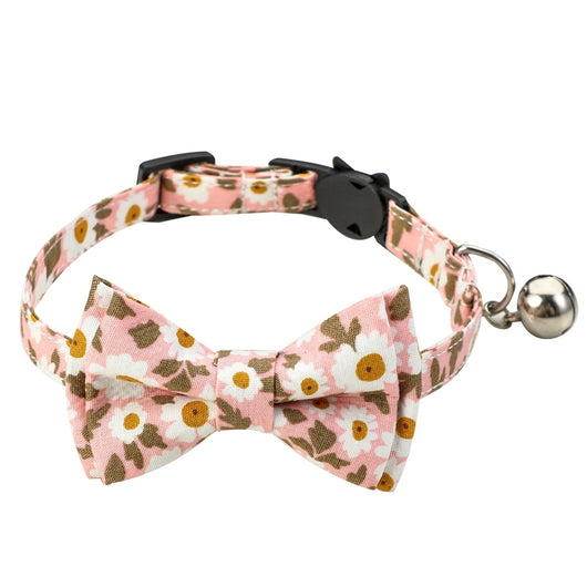 Collar Floral de Algodón con Moño para Gatos - Image 3