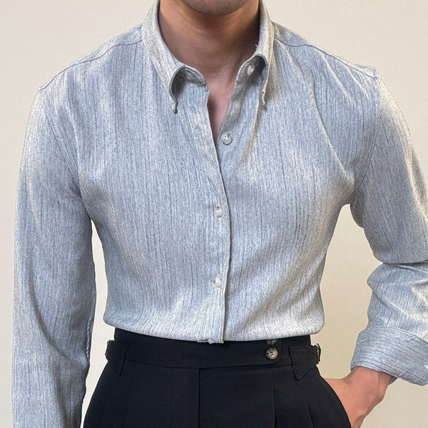 Camisa Ejecutiva de Manga Larga Estilo Británico para Hombre