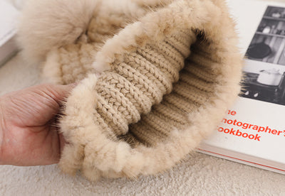 Gorro de Piel de Visón con Lana Gruesa Aislante - Image 17