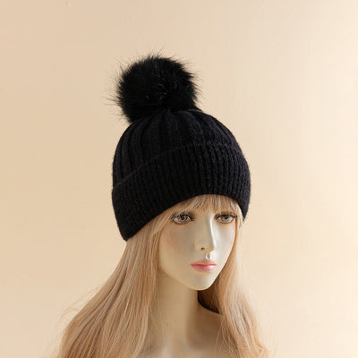 Gorro Tejido de Invierno con Pelota de Ante - Cálido y Versátil - Image 4