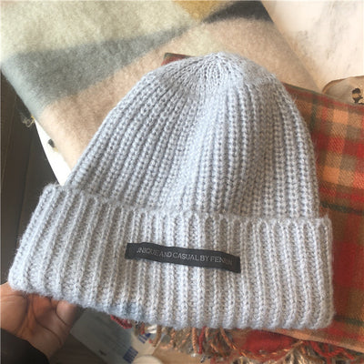 Gorro Mujer Invierno Lana con Detalle de Red Tendencia Cabezas Grandes - Image 15