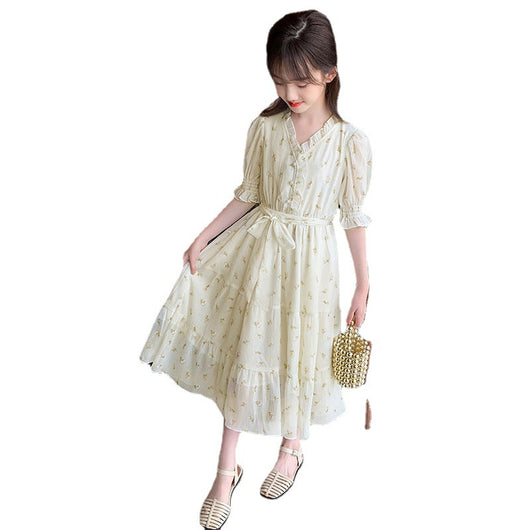 Vestido Infantil de Gasa Larga para Playa - Image 3