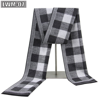 Bufanda de Cachemira Cuadros Hombre Estilo Europeo para Otoño e Invierno - Image 11