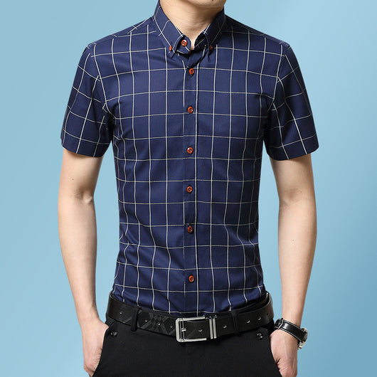 Camisa Casual de Cuadros para Hombre de Manga Corta - Image 4