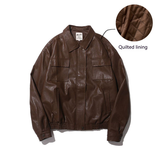 Chaqueta de Cuero PU Vintage Japonesa para Motocicleta - Image 4