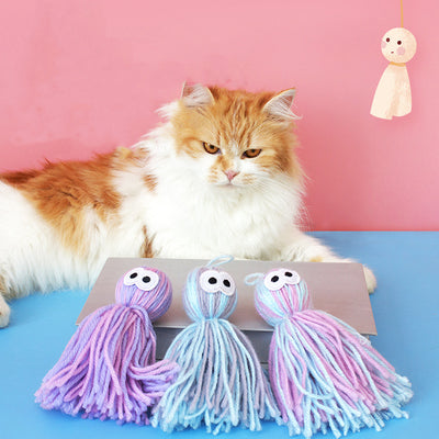 Pelota de Lana para Gatos Resistente a Mordidas con Cuerda Colgante - Image 6