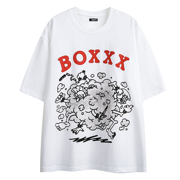 Camiseta Holgada Estampado Caricatura para Hombre