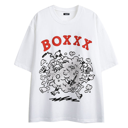 Camiseta Holgada Estampado Caricatura para Hombre - Image 2