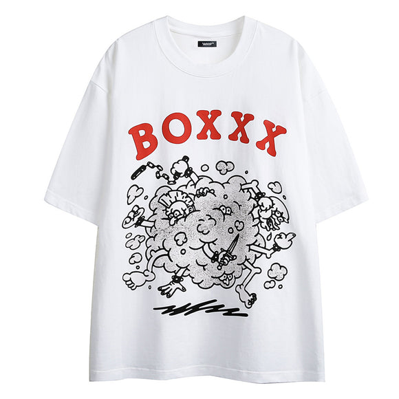 Camiseta Holgada Estampado Caricatura para Hombre