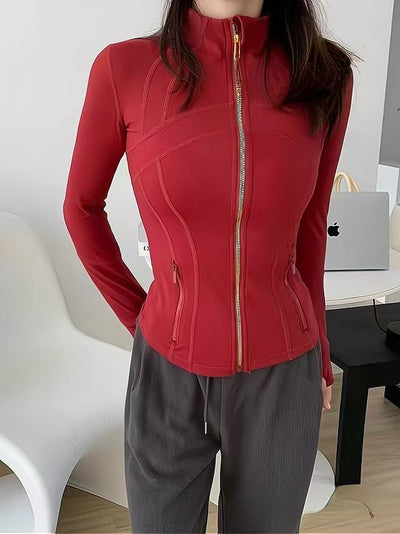 Chaqueta Deportiva Cuello Alto para Yoga - Diseño Realzador de Figura - Image 2