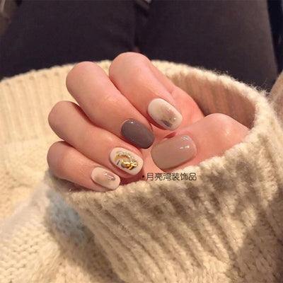 Uñas Postizas Removibles Diseño Fresa Corazón Mariposa Cortas - Image 55
