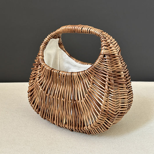 Bolsa de Tejido Ratán Vintage para Verano - Portátil y Elegante - Image 9