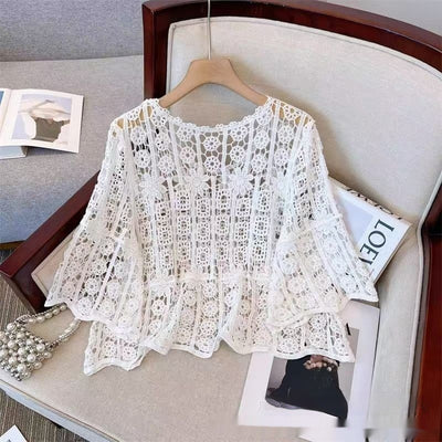 Blusa de Crochet Calada para Playa - Image 8