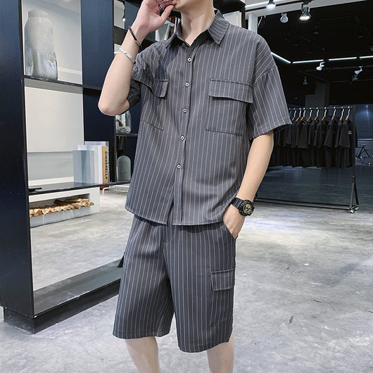 Conjunto de Moda Hombre: Chaqueta, Camisa y Pantalones a Rayas - Image 10