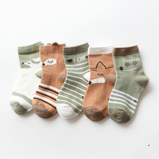 Calcetines de Algodón con Diseños de Animales Divertidos para Niños y Niñas