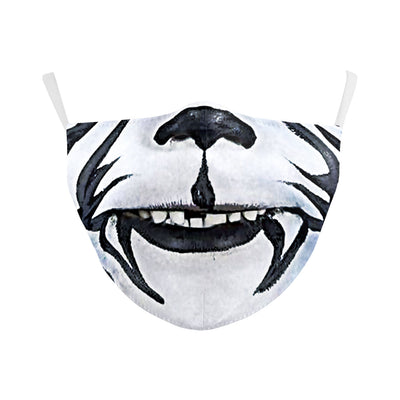 White dust mask with a colorful Day of the Dead sugar skull design, featuring a skeletal mouth and floral accents. - Image 6