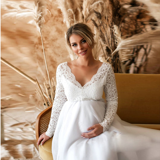 Vestido Suelto Elegante para Embarazadas con Detalle de Cola - Image 4