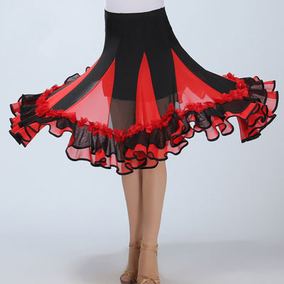 Falda de Práctica Latina Mesh Largo Swing - Rendimiento Premium