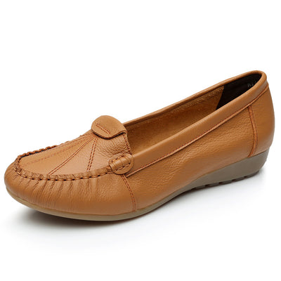 Zapatos Mocasín Cuña Cómodos de Cuero con Suela Suave - Image 11