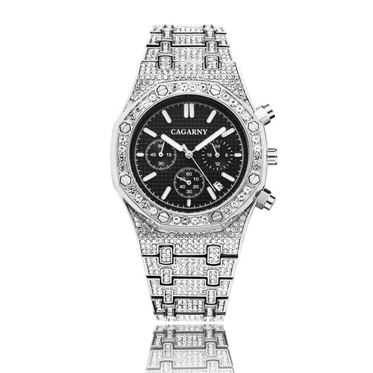 Reloj Empresarial Shang Sports para Hombre con Oro y Diamantes - Image 4