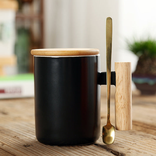Taza de Cerámica Recta con Asa de Madera - Image 8
