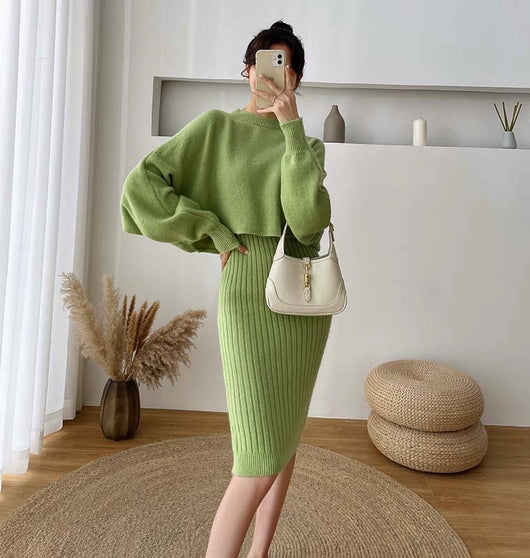 Vestido Dos Piezas con Falda de Tirantes y Suéter Diosa Rejuvenecedor - Image 5