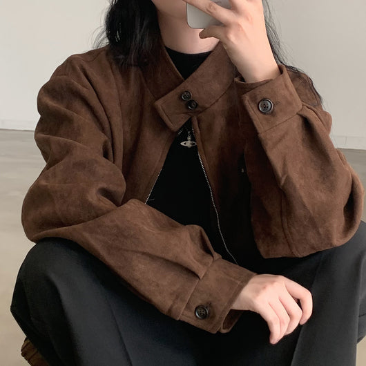 Abrigo Retro de Ante Cálido con Doble Cierre - Perfecto para Otoño Invierno - Image 24