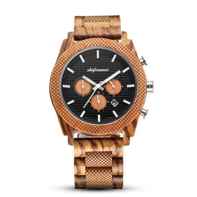 Reloj Deportivo de Madera para Hombre con Cronógrafo y Calendario - Image 4