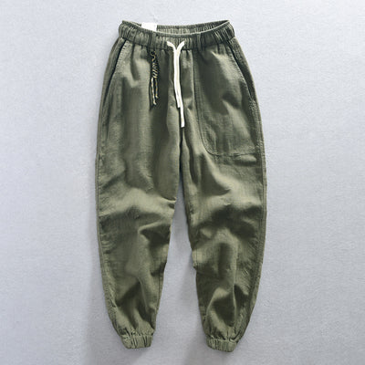Pantalones Cortos Casuales de Algodón y Lino Relajados para Hombre