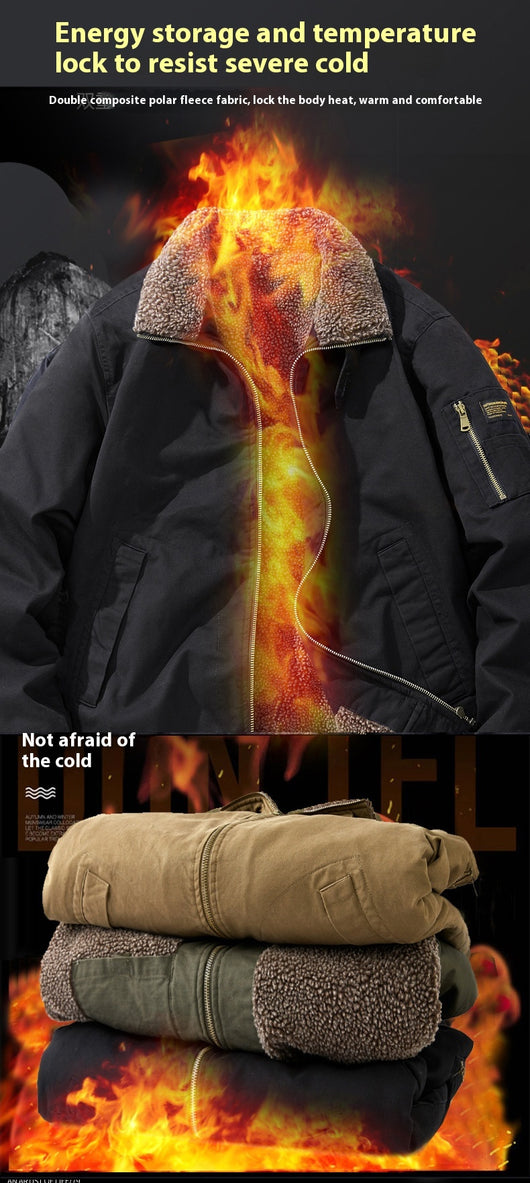 Overol Casual Holgado de Algodón Grueso Forrado en Fleece para Tallas Grandes - Image 11