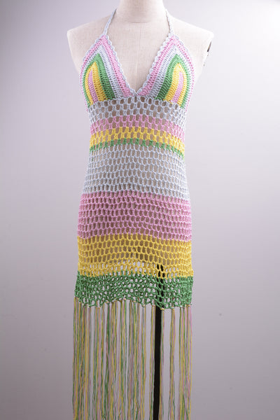 Vestido Playero Tejido a Mano con Colores Vibrantes - Image 2