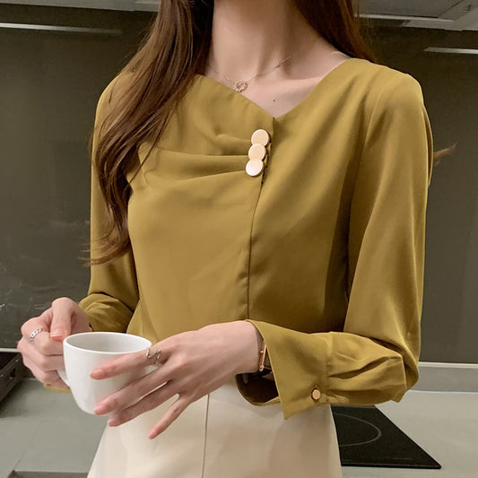 Blusa Chifón Manga Larga Versátil y Moderna