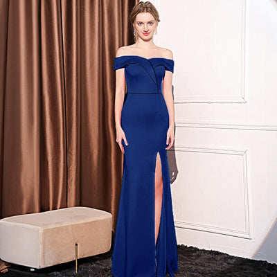 Vestido Largo Elegante Hombros Descubiertos con Cola de Pez - Image 10