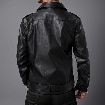Chaqueta de Cuero Ajustada con Solapa - Image 4