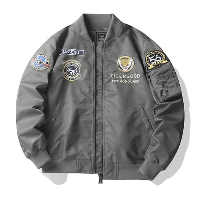 Chamarra Casual para Hombre Otoño Invierno Bordado Estilo Universitario - Image 12