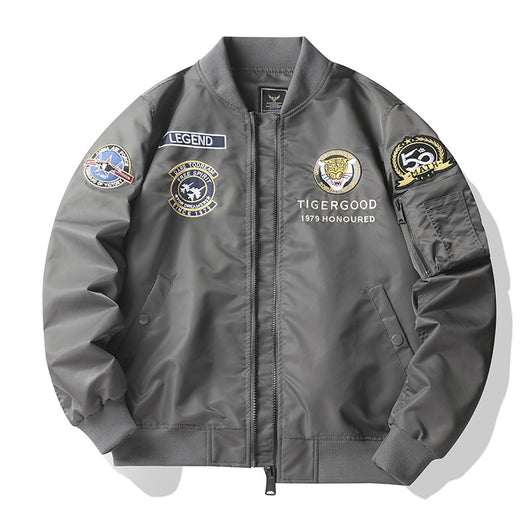 Chamarra Casual para Hombre Otoño Invierno Bordado Estilo Universitario - Image 12