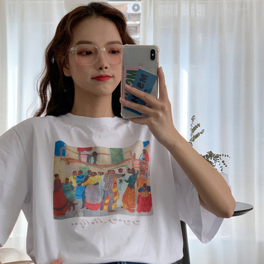 Blusa Suelta Manga Corta Mujer Diseño Retrato Japonés Exclusivo - Image 25