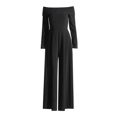 Jumpsuit Elegante Hombro Descubierto con Cuello - Cintura Alta Efecto Adelgazante - Image 3