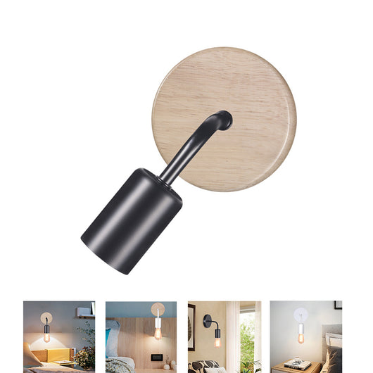 Lámpara de Pared Nórdica Minimalista Hierro y Madera - Image 6
