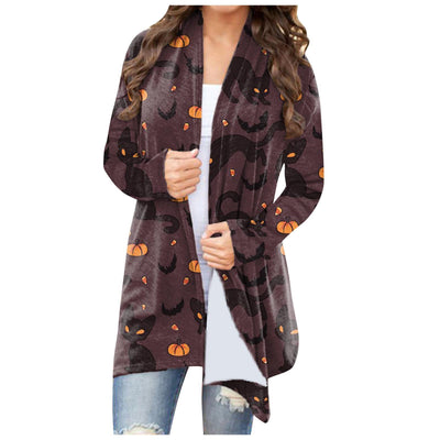 Abrigo Casual Versátil con Temática Halloween para Mujer - Image 5
