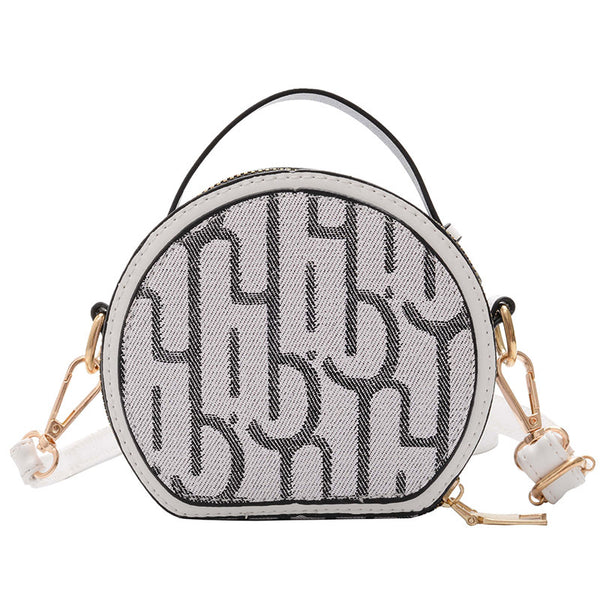 Bolso Redondo Pequeño con Letras