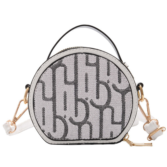 Bolso Redondo Pequeño con Letras
