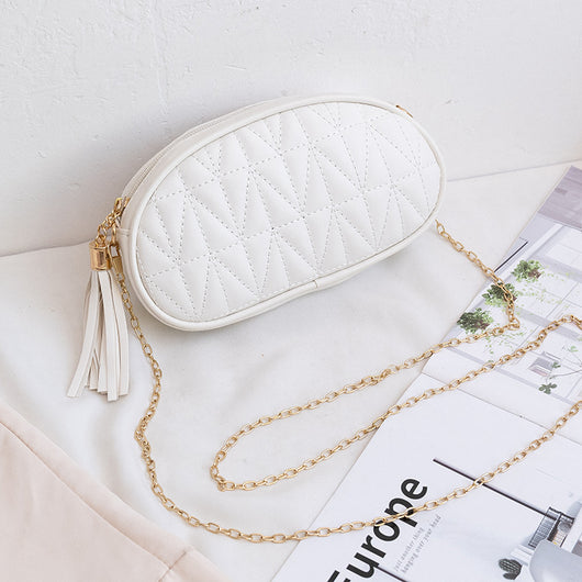 Bolso Bandolera Rombo con Cadena y Borlas - Image 13