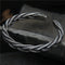 Sterling Plateado S925 Vintage Woven Hemp Rope Bracelet Male 925 Plateado
